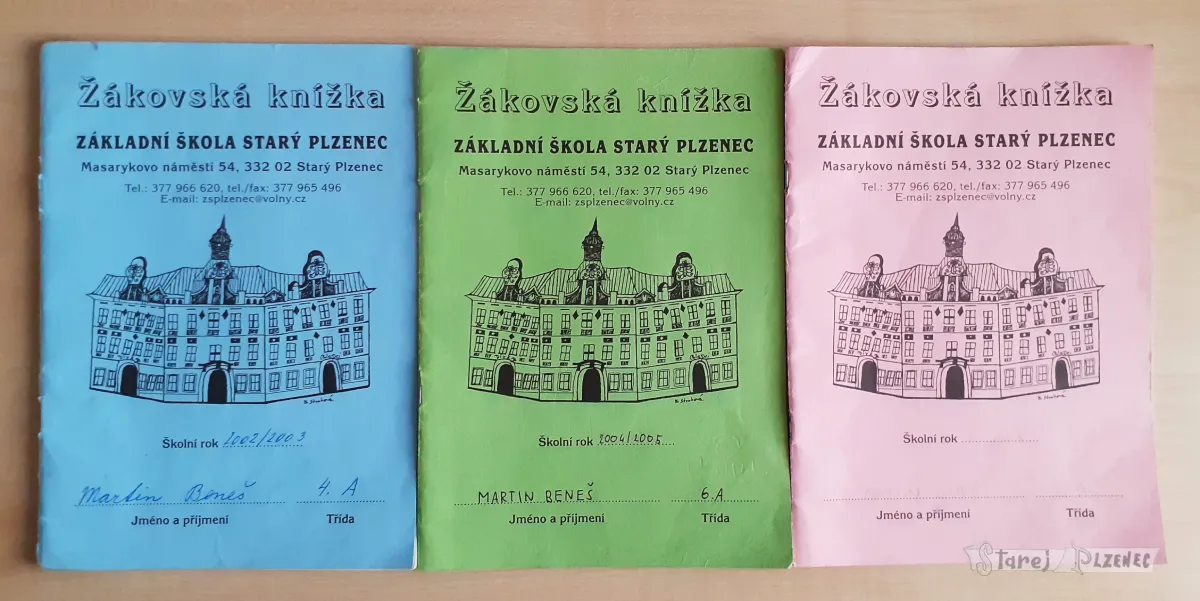 Žákovské knížky z měšťanské školy Žákovské knížky Martina Beneše z měšťanské školy - StarejPlzenec.cz